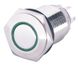 TYJ 16-261 Кнопка металлическая плоская с подсветкой, 1NO+1NC, зеленая 220V,