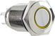 TYJ 16-261 Кнопка металлическая плоская с подсветкой, 1NO+1NC, желтая 220V,