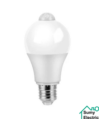 Лампа LED А60 12w E27 4000K з датчиком руху (061-NMS)