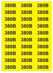 Наклейки "Знак "380 В" желтый 38х90"