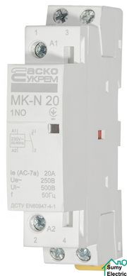 Модульный контактор MK-N 1P 20A 1NO 220V