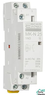 Модульный контактор MK-N 1P 25A 1NO 220V