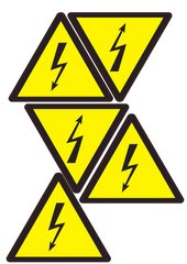 Наклейки "Знак"Опасность поражения электрическим током" 160 мм"