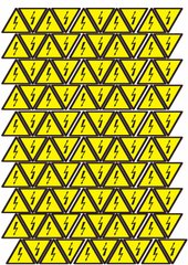 Наклейки "Знак"Опасность поражения электрическим током" 45 мм"