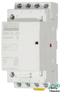 Модульный контактор MK-N 4P 20A 2NO2NC 220V