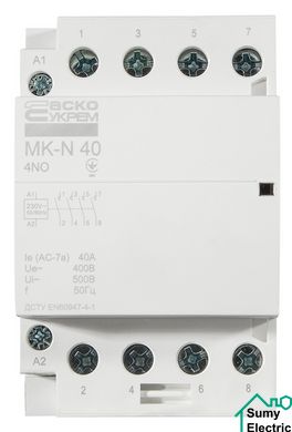 Модульный контактор MK-N 4P 40A 4NO 220V