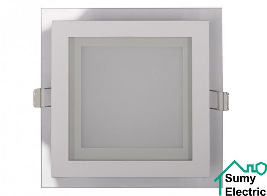 Світильник Luxel панель квадратна (скло) 12w 4000K IP20 (DLSG-12N)