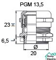 Сальник металлический PGM 13.5