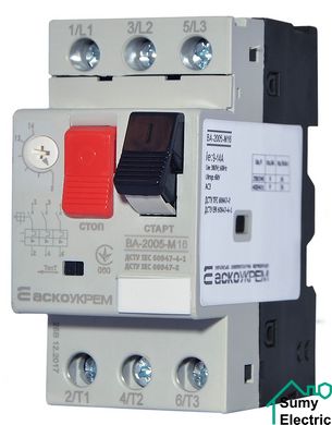 Автоматичний вимикач захисту двигуна УКРЕМ ВА-2005 М16