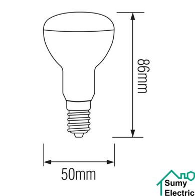Світлодіодна лампа REFLED-6 6W E14 4200К R50