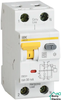 Автоматичний вимикач диференціального струму АВДТ 32 C32 30мА IEK