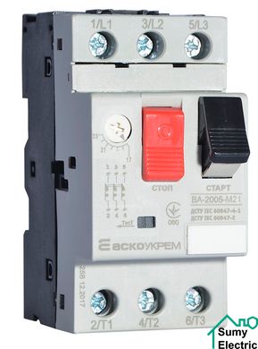 Автоматичний вимикач захисту двигуна УКРЕМ ВА-2005 М21