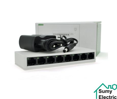 8-портовий комутатор PIX-LINK LV-SW08 8 портов Ethernet 10/100 Мбит/сек, BOX Q100