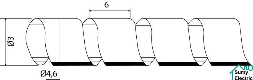 SWB-03 Спираль белая-прозрачная (10м)