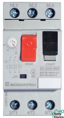 Автоматический выключатель защиты двигателя УКРЕМ ВА-2005 М22
