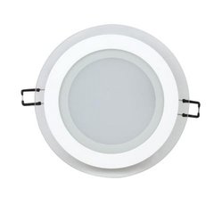 Светильник круглый+стекло Clara-12 белый SMD LED 12W 4200K 744Lm 120° 165-260V IP20