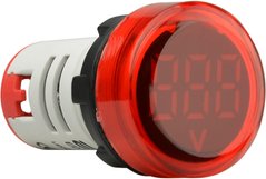 Круглый цифровой измеритель напряжения ED16-22VD 30-500В АС (красный)