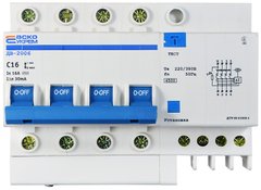 Диференційний вимикач ДВ-2006 4p 16А 30мА АСКО