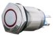 TYJ 16-361 Кнопка металлическая плоская с фиксацией, 1NO+1NC, с подсветкой, красная 220V,