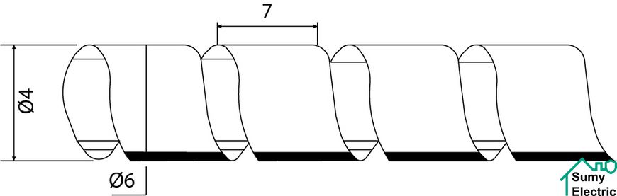 SWB-06 Спираль белая-прозрачная (10м)