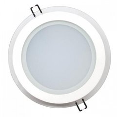 Светильник круглый+стекло Clara-15 белый SMD LED 15W 4200K 1150Lm 120° 165-260V IP20