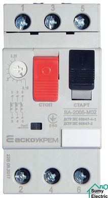 Автоматический выключатель защиты двигателя УКРЕМ ВА-2005 М02