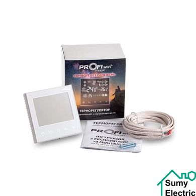 Терморегулятор цифровий для теплої підлоги Profitherm Wi-Fi Peаrl White
