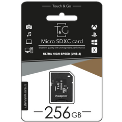 Карта пам'яті microSDHC 256GB (UHS-3) class 10 T&G (з адаптером)