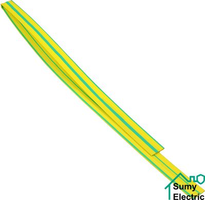 Термоусадочная трубка 12,0/6,0 шт.(1м) желто-зеленая