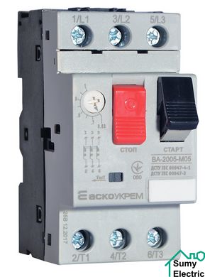 Автоматичний вимикач захисту двигуна УКРЕМ ВА-2005 М05