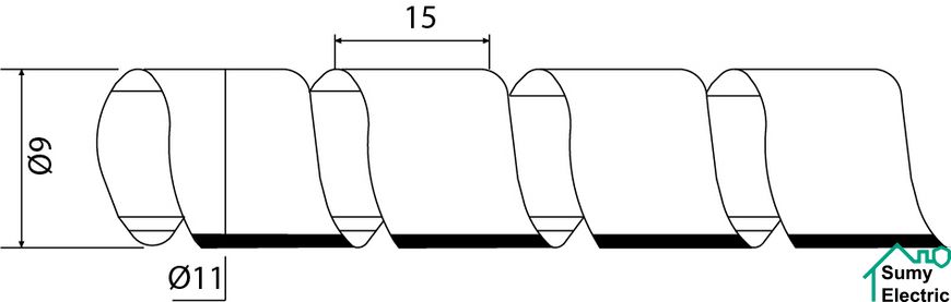 SWB-12 Спираль белая-прозрачная (10м)