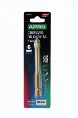 Свердло по склу і кахлю 4 грані HEX 6мм PRO APRO
