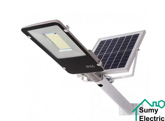 LED-cветильник Luxel уличный на солнечных батареях с м/в датчиком движения 100w 6500K IP65 (SSE-100C)