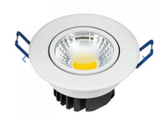 Світильник поворотний круглий Lilya-3 білий COB LED 3W 4200K 222Lm 98° 220-240V IP20
