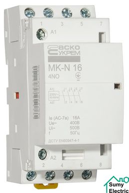 Модульний контактор MK-N 4P 16A 4NO 220V