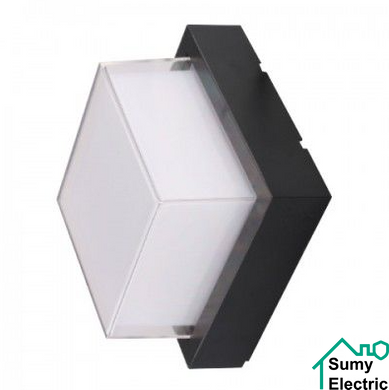 Светильник садово-парковый настенный Suga-12/SO черный пластик квадратный SMD LED 12W 4200K 900Lm 128° 85-265V IP65