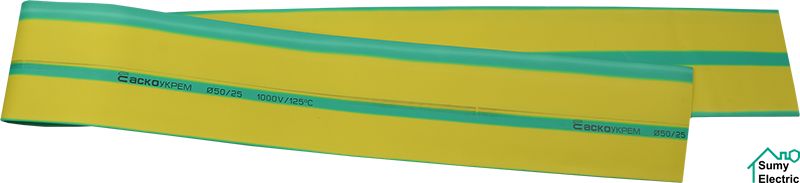 Термоусадочная трубка 50,0/25,0 шт.(1м) желто-зеленая