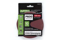 Круг шліфувальний без отворів (на липучці) &Oslash;125мм P600 (10шт) APRO