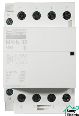 Модульний контактор MK-N 4P 32A 4NO 220V