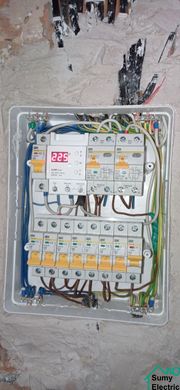 Монтаж вмонтированного электрического щита на 24 автомата (Газоблок)