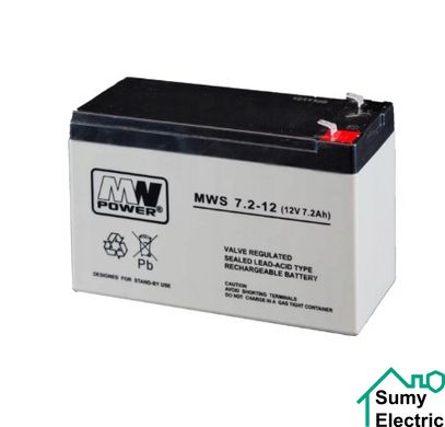 Акумулятор AGM MW Power MWS 7.2-12 (12V 7.2Ah)