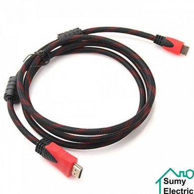 Кабель HDMI-HDMI черный (2 феррита) 3м