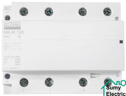 Модульный контактор MK-N 4P 100A 4NO 220V