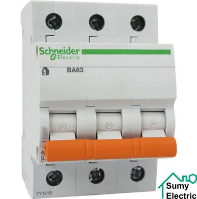 Автоматичний вимикач SCHNEIDER ВА 63 16А 3P, категорія C