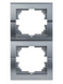 Рамка 2-а вертикальна Deriy темно-сірий металік