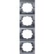 Рамка 4-а вертикальна Deriy темно-сірий металік