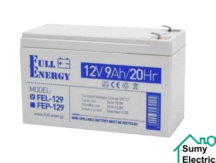 Акумулятор гелевий 12В 9А•г Full Energy FEL-129