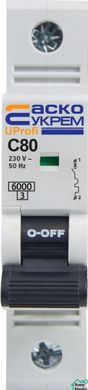 Модульный автоматический выключатель UProfi 1р 80А C 6kА