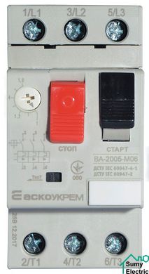 Автоматический выключатель защиты двигателя УКРЕМ ВА-2005 М06