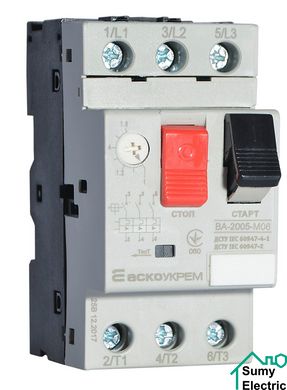 Автоматичний вимикач захисту двигуна УКРЕМ ВА-2005 М06